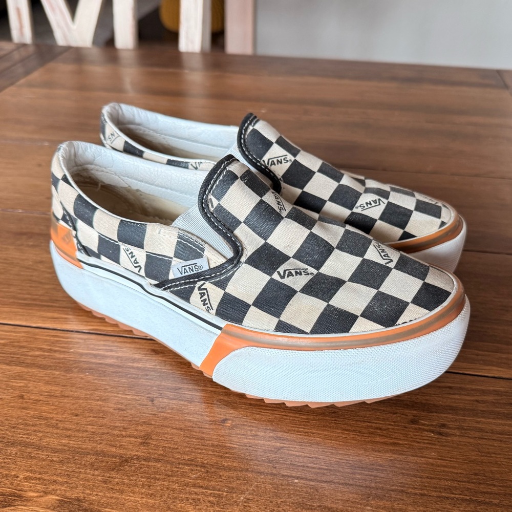 Vans Stacked Checker Platform Slip On